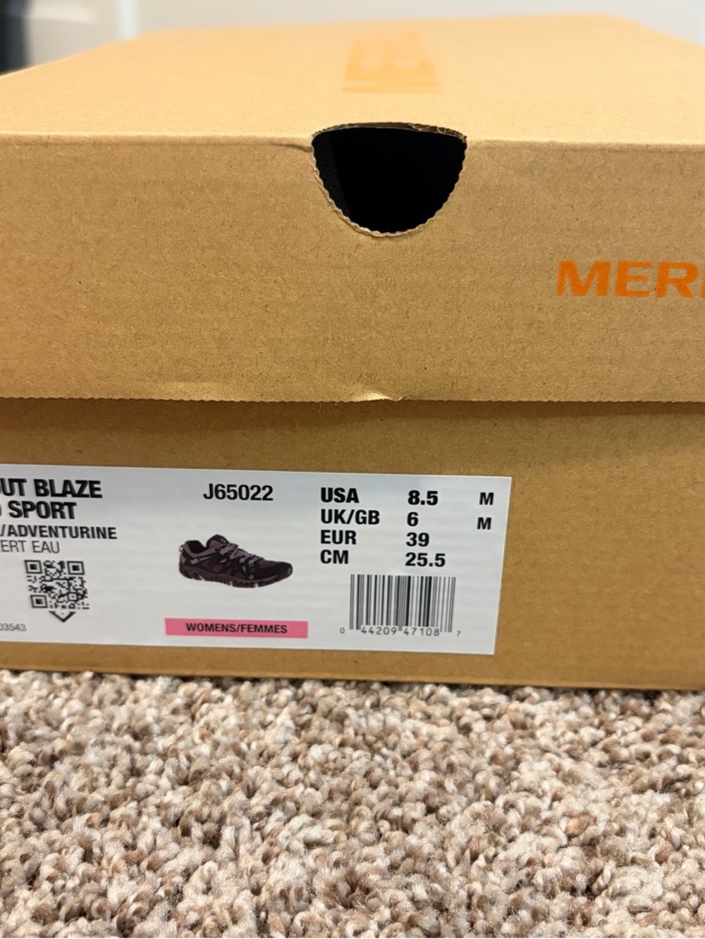 Merrell Blaze Aero Women's Gray and Teal Trail hiking Shoes size 8.5 - Picture 8 of 8